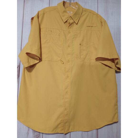 Reel Legends Shirt Men's Large Button Front Short Sleeve Vented - Picture 1 of 6